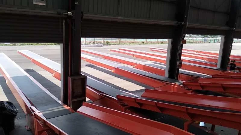 4 Section 18 Meters Fixed Telescopic Belt Conveyor