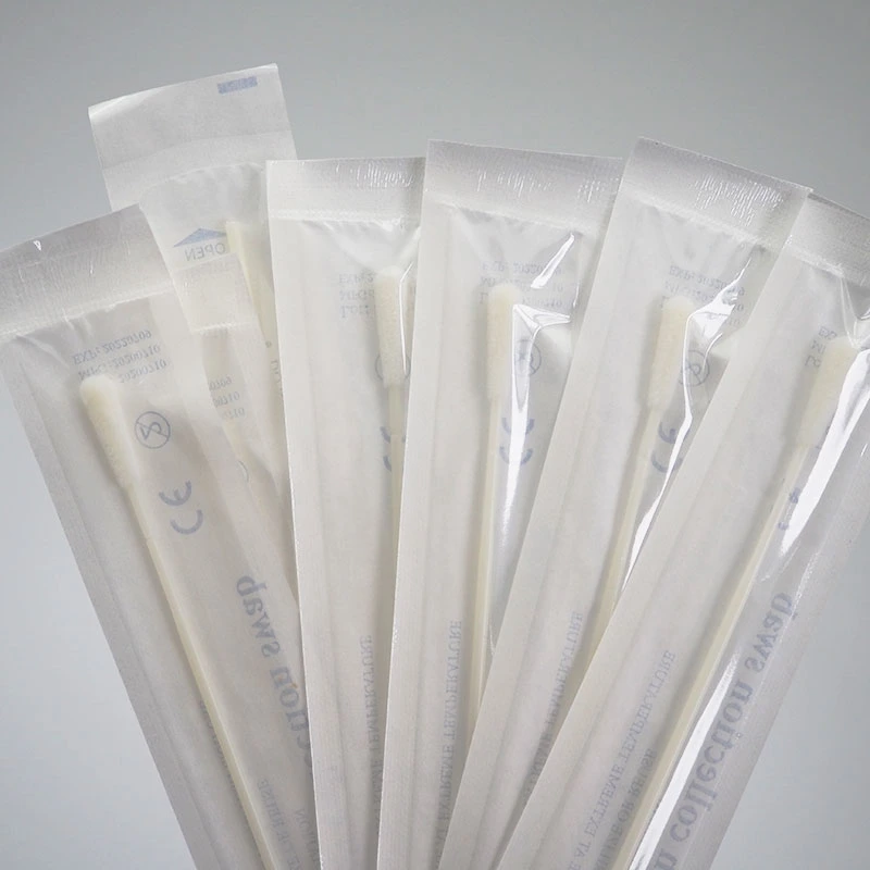 Disposable Sterile Throat / Nasopharyngeal Virus Antigen Test Flocked Nylon Collection Swabs