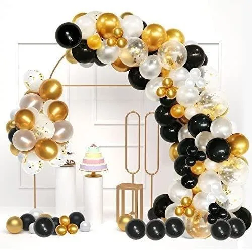 New Black Gold Balloon Set Birthday Theme Balloon Arch Kit Holiday Party Decoration Supplies Gold Confetti Sequins Balloon