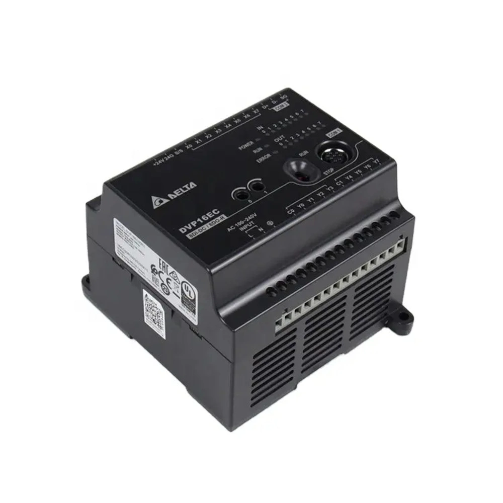 Controlador programable de 16 puntos originales PLC de la serie Delta Dvp-Ec DVP16EC00R3 en stock