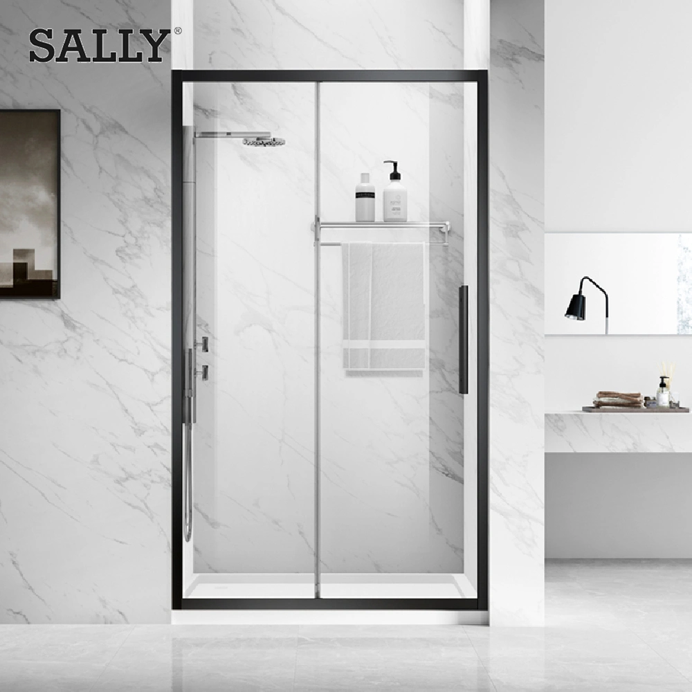 Bathroom Sliding Door Chrome Frame 6mm Tempered Glass Shower Door