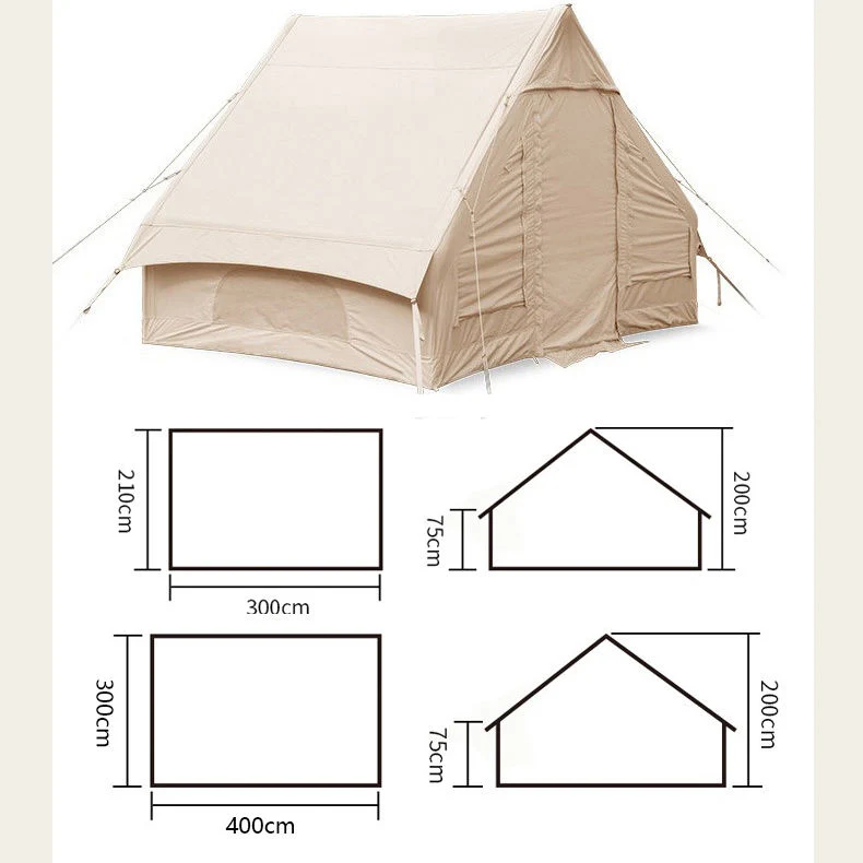 5-6 человек портативный Custom семьи кемпинг палатка водонепроницаемая полотно большой открытый воздух хлопка Glamping надувные палатка Кемпинг