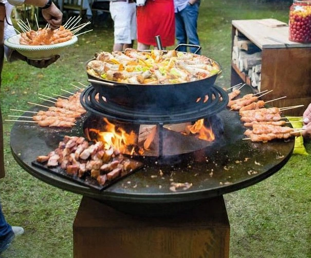 Barbecue barbecue d'extérieur en acier à barbecue en métal corten Gril