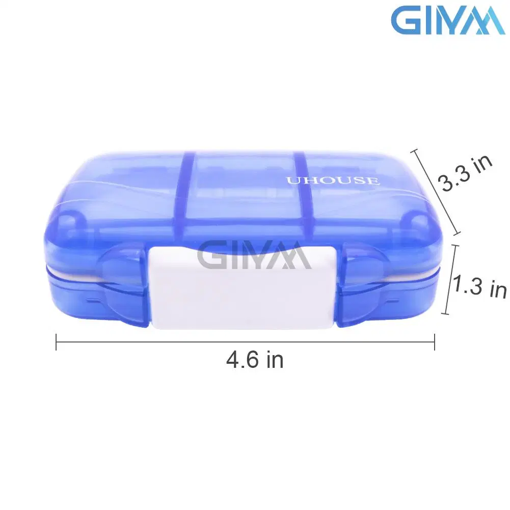 Portable Pill Organizer Weekly, Small Travel Pill Case with 7 Compartment, Moistureproof and Airtight Pill Box, Travel Pill Holder