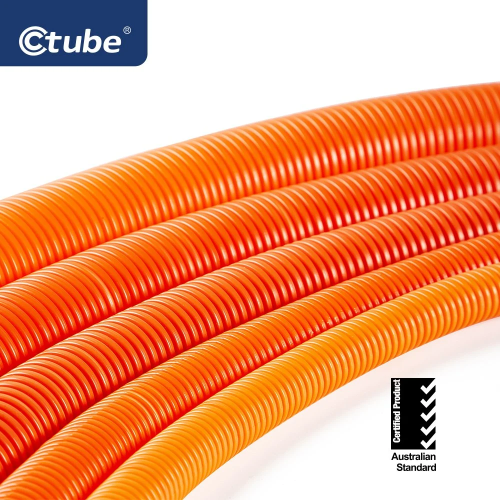 Heavy Duty Flexible Plastic Corrugated Tube with Orange PVC