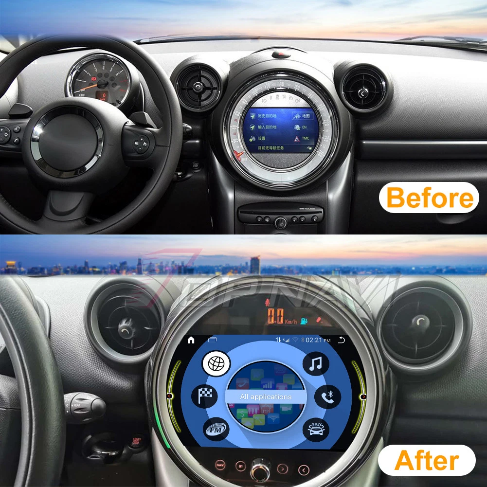 Für BMW Mini Cooper R60 2011 - 2016 Android 12 IPS Auto Video 9 Zoll Auto DVD-Player Multimedia BT USB GPS-Navigationsradio Stereo