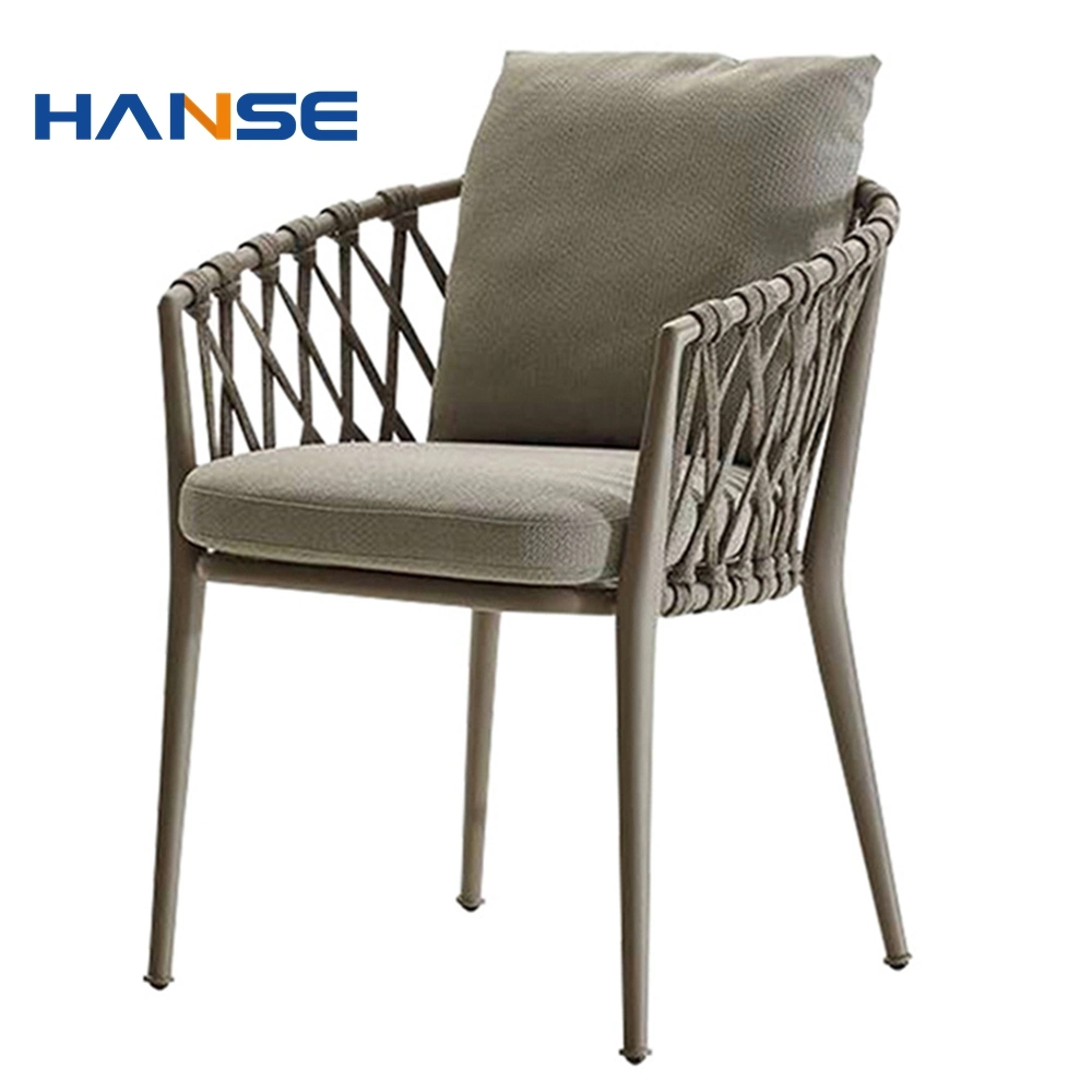 Paris Bistro Restaurant Aluminum Fabric French Coffee Chair Outdoor / Indoor Furniture Stackable Faux Bamboo Frame Rattan Chair