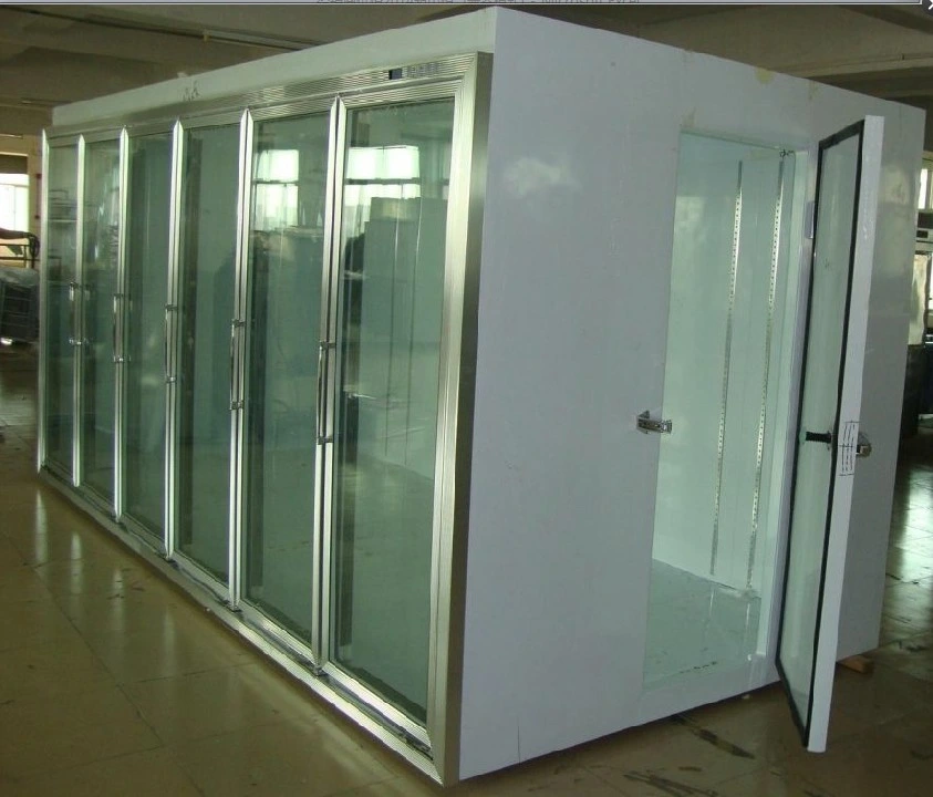 Green&Health Commercial Glass Door Walk in Cold Storage Room for Supermarket