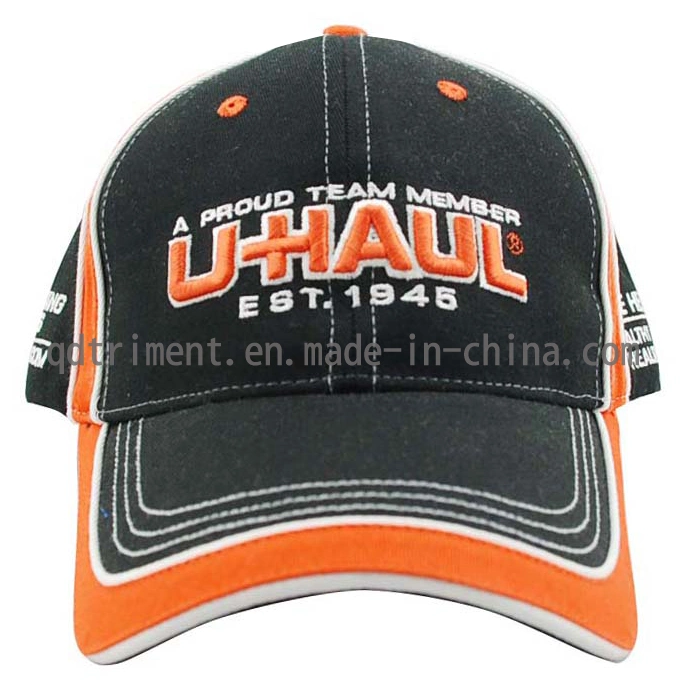 Constructed 3D Embroidery Sandwich Racing Baseball Cap (TRB053)