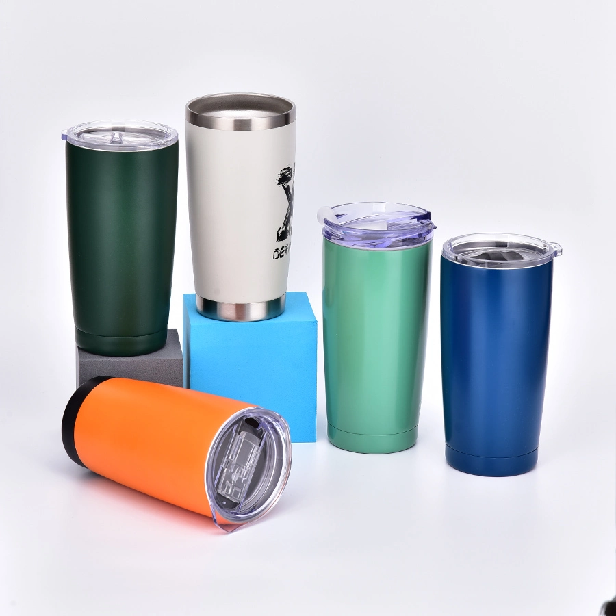 Acero inoxidable BPA Free 20oz Car Travel tazas de café duradero Vaso con pajita y tapa