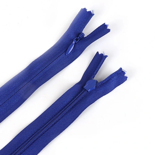 Royal Blue Color Long Invisible Zippers Clothes Accessory Nylon Coil Zipper