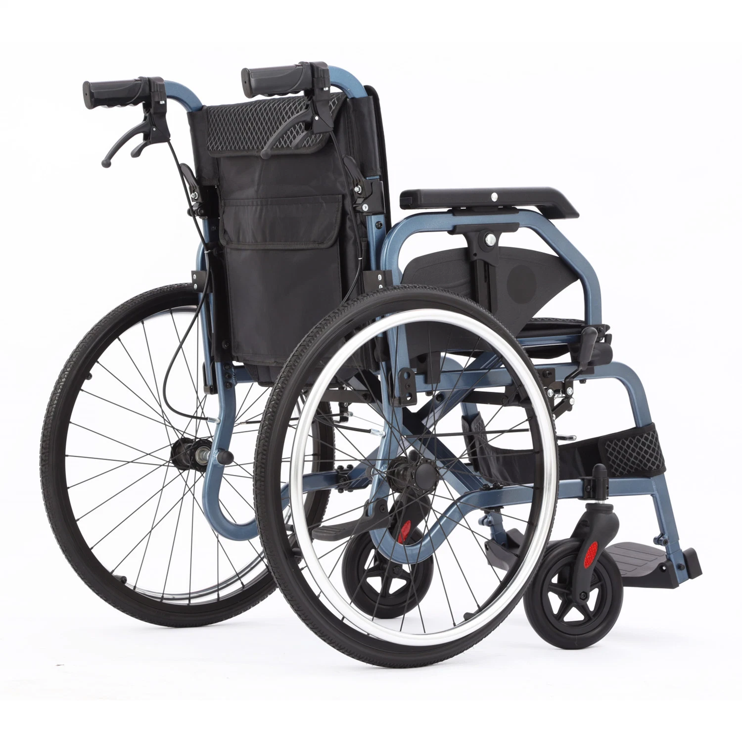 22 pulgadas rueda de gama alta estilo europeo plegable ligero Wheelchairs Para personas mayores