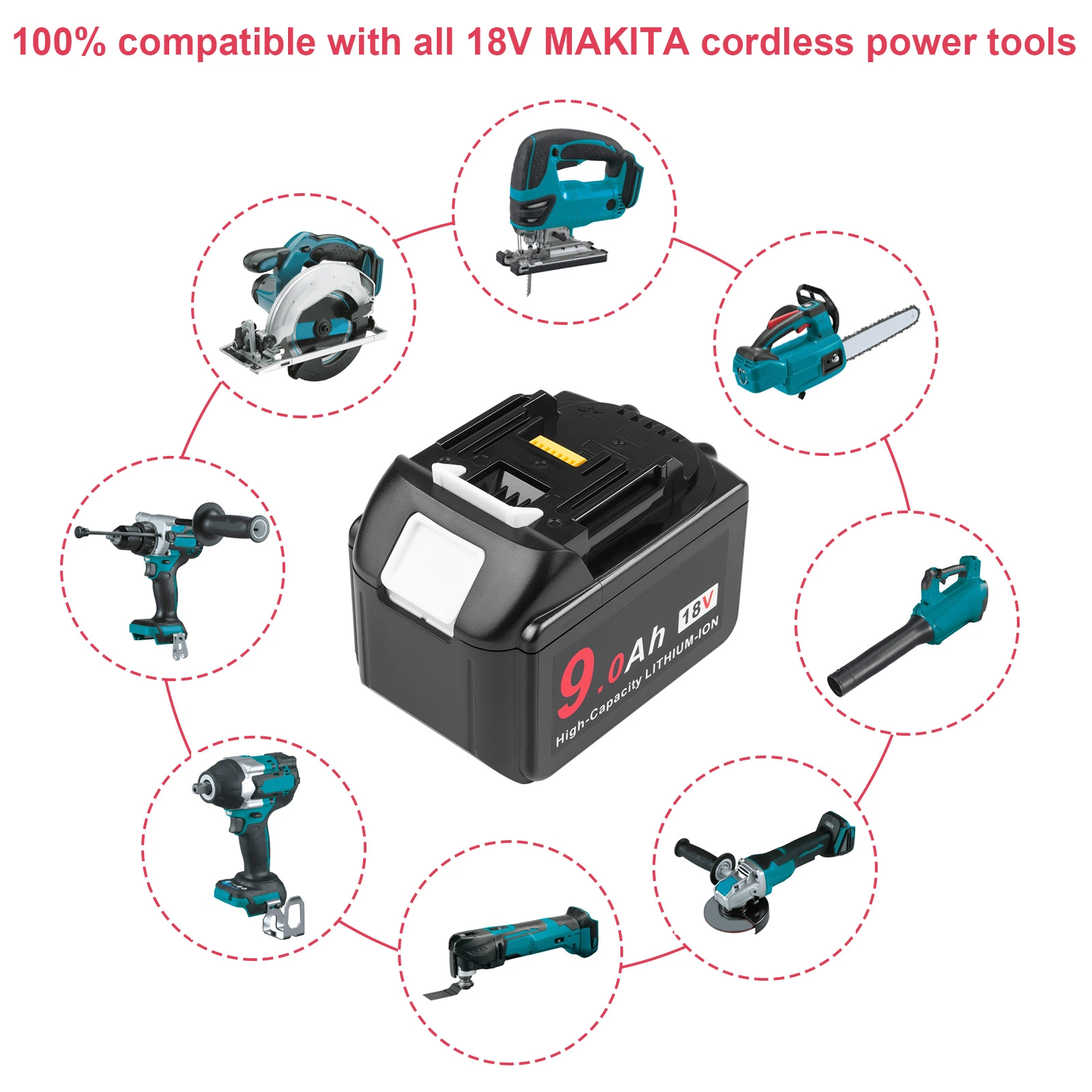 Rechargeable Li-ion Battery for Makita18V 9000mAh Bl1890 Power Tools