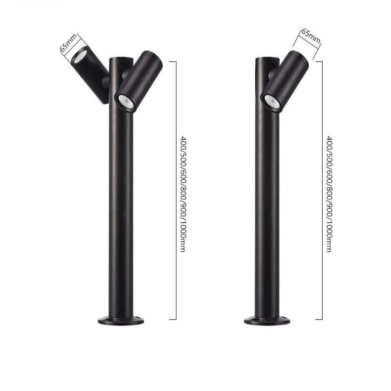 Doble Heads ajustable impermeable exterior poste Bollard Jardín LED césped Lámpara