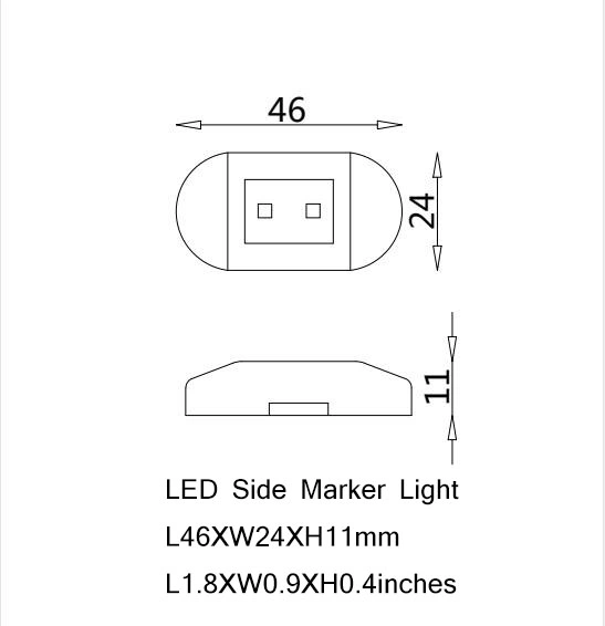 High quality/High cost performance LED Side Maker Light Oval Shape Truck Tail Light