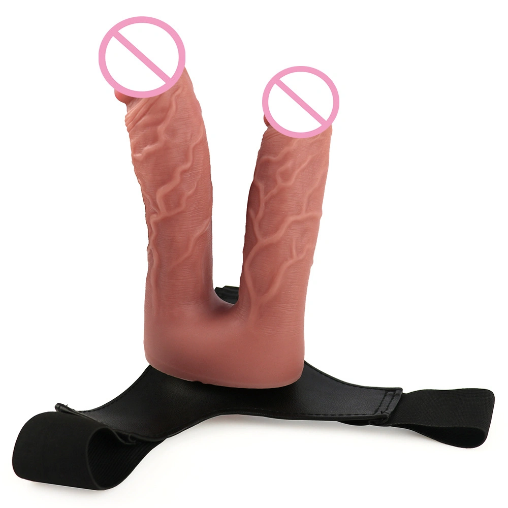 Leder Hosen Tragen Doppel Dicks Unisex Masturbation Produkte Für Erwachsene Sex Spielzeug