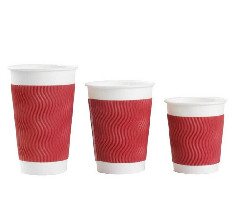 Café grueso taza de papel Doble corrugado leche aislada té caliente Copa de bebidas