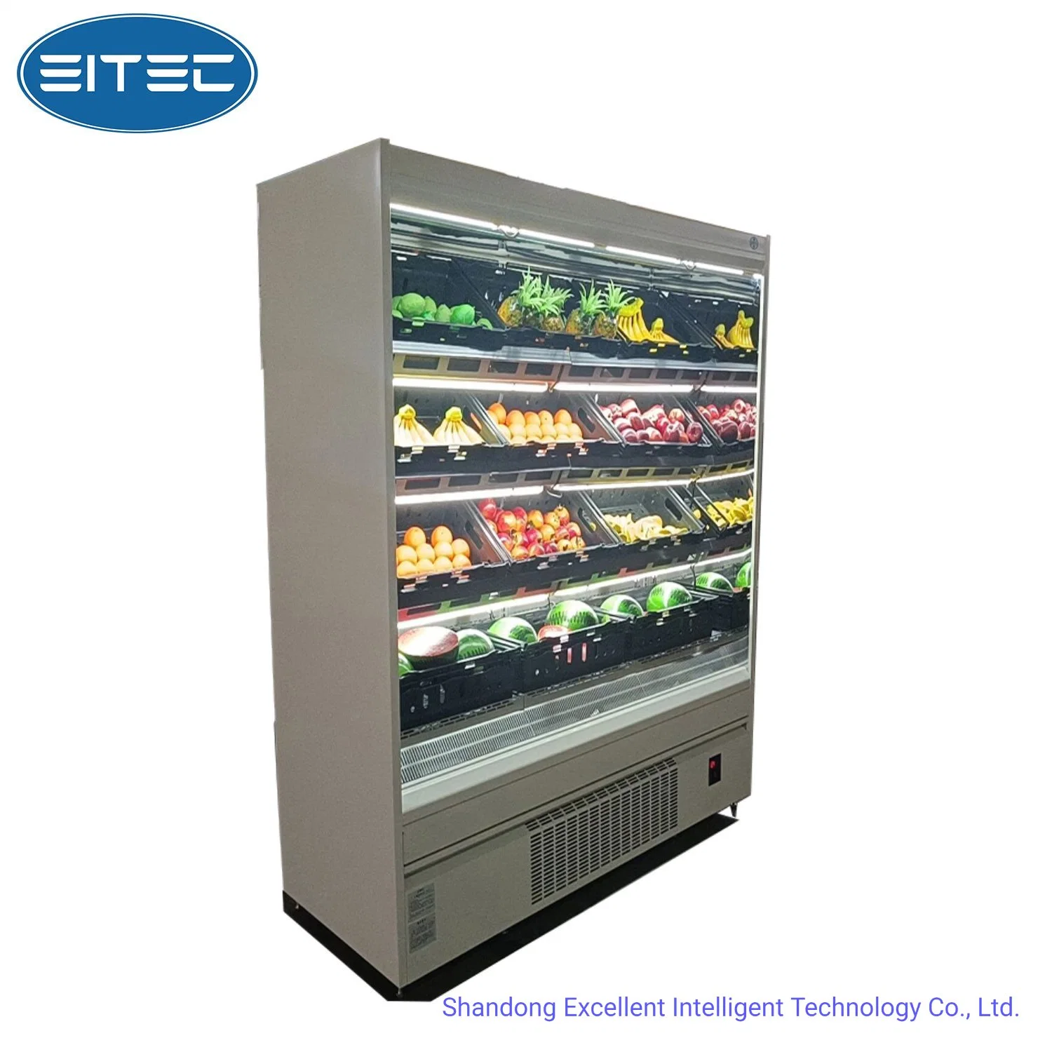 Industrial Refrigerated Showcase Used as Display Cooler Refrigerator for Vegetables and Fruits