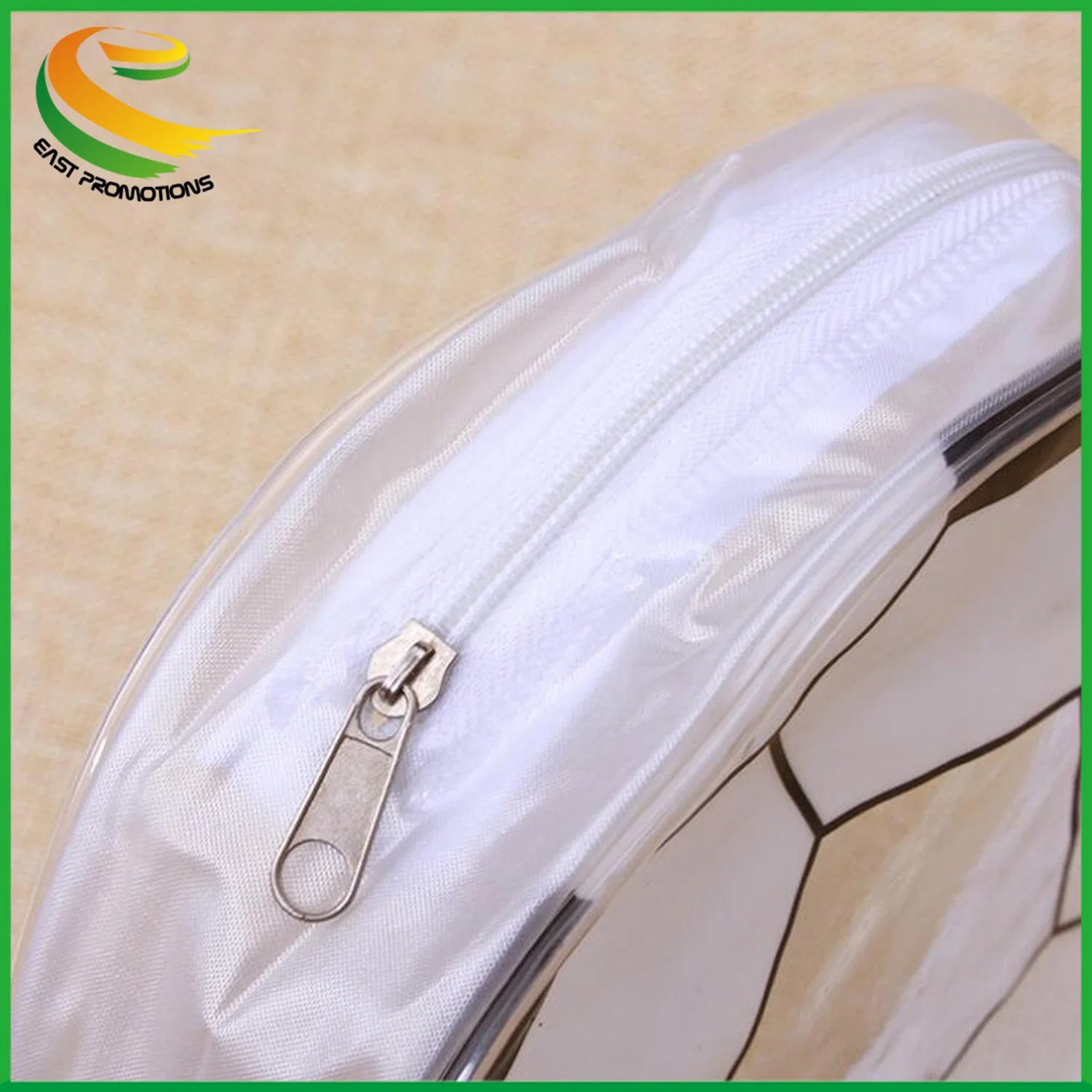 Custom Printing Football Round Shape PVC Clear Gift Pouch Bag, Promotional PVC Backpack for Kids