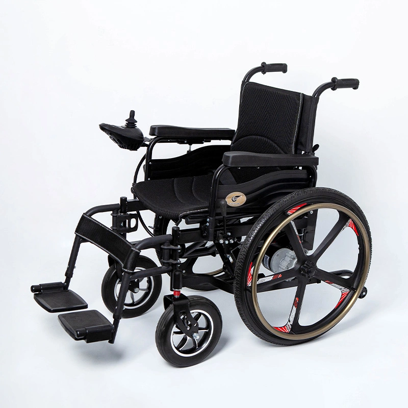 Health Care Supplies Four Wheels Magnalium Suspension Folding Electric Wheelchair