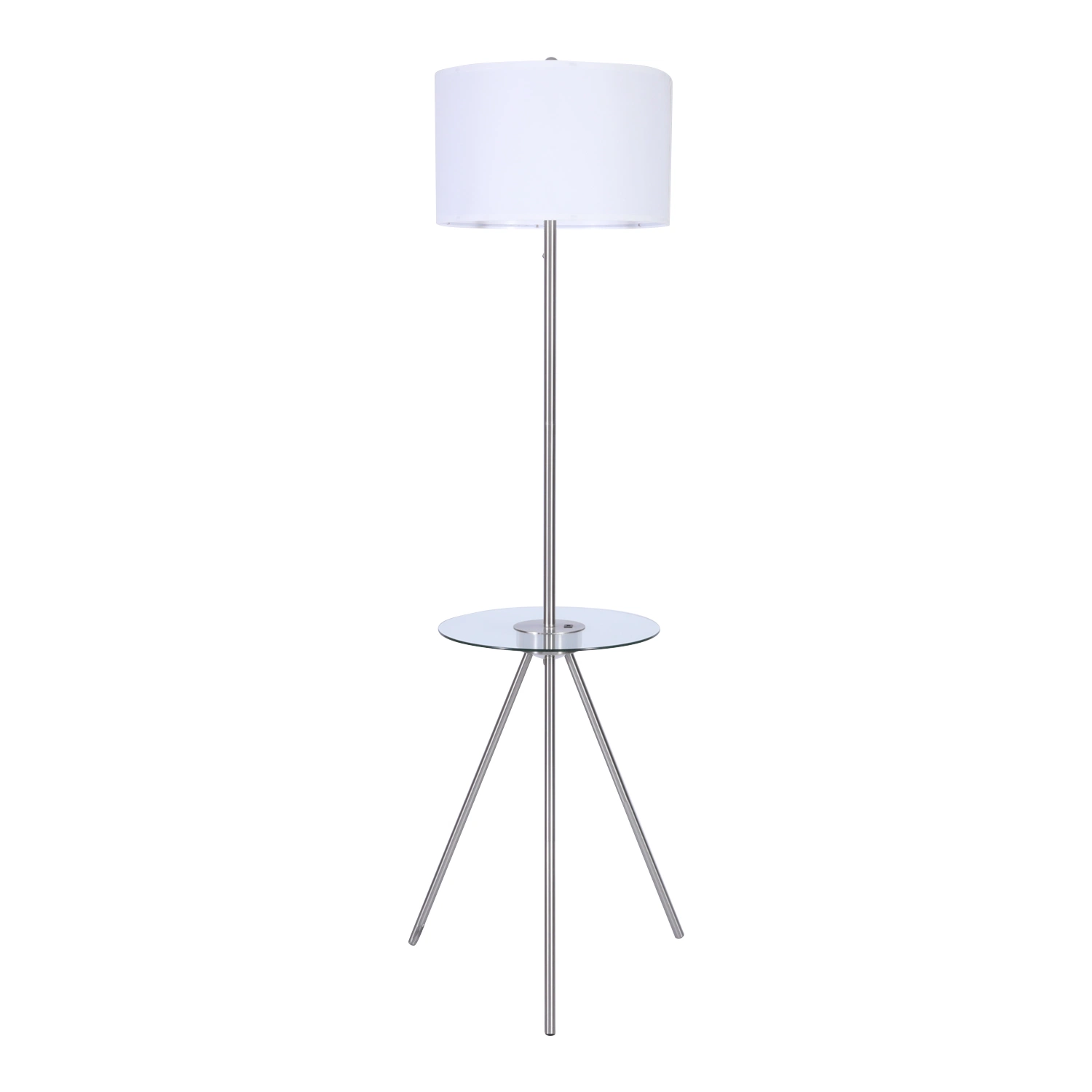 Tripod Floor Lamp with Glass Table and USB Outlet