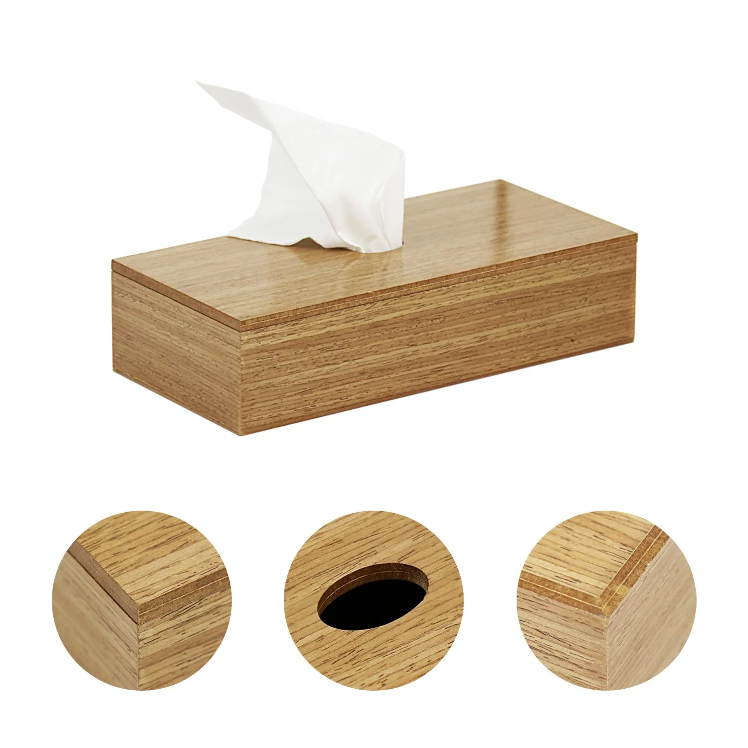 High quality/High cost performance  Bamboo Wood Tissue Holder Napkin Organizer Container Tissue Box