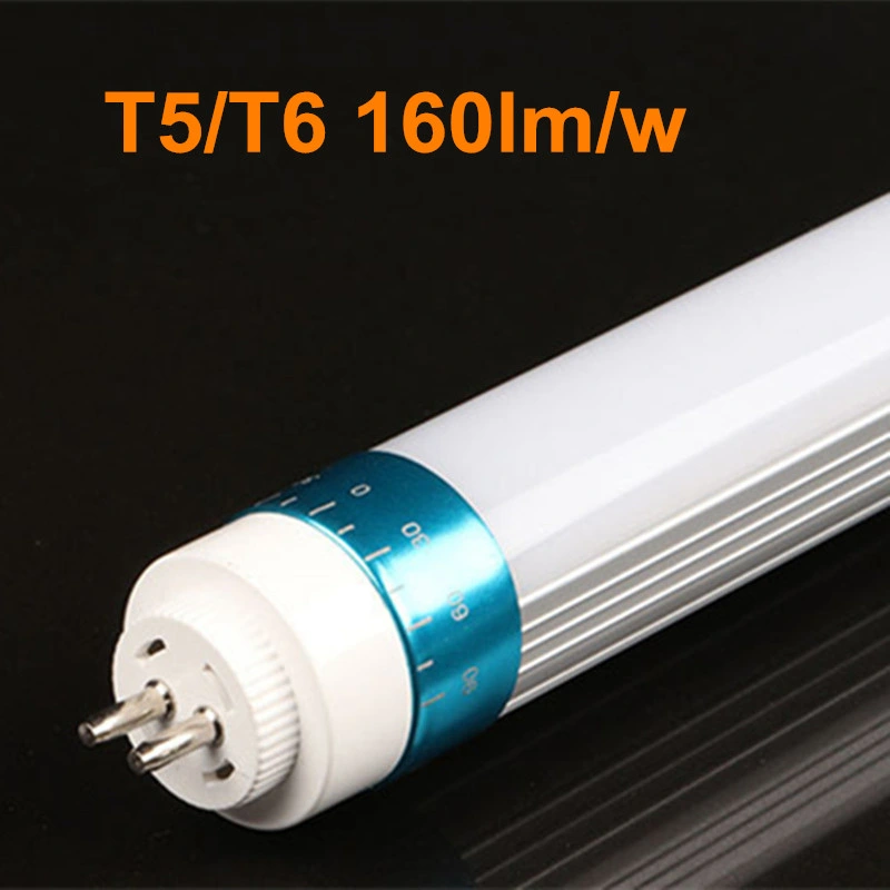 Tube LED T5 T6 T8 G5 Lampe LED Tube à haut rendement lumineux 6200K Blanc froid Pilote isolé