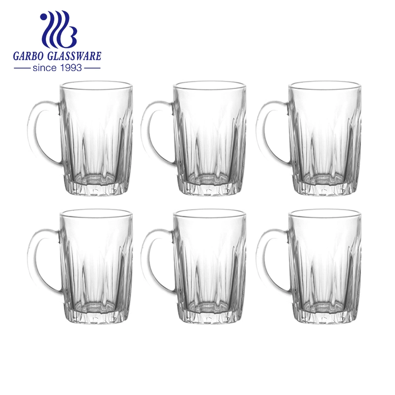 Fob Nanjing prontos para envio 9oz entregou o copo de vidro de 255 ml caneca de vidro