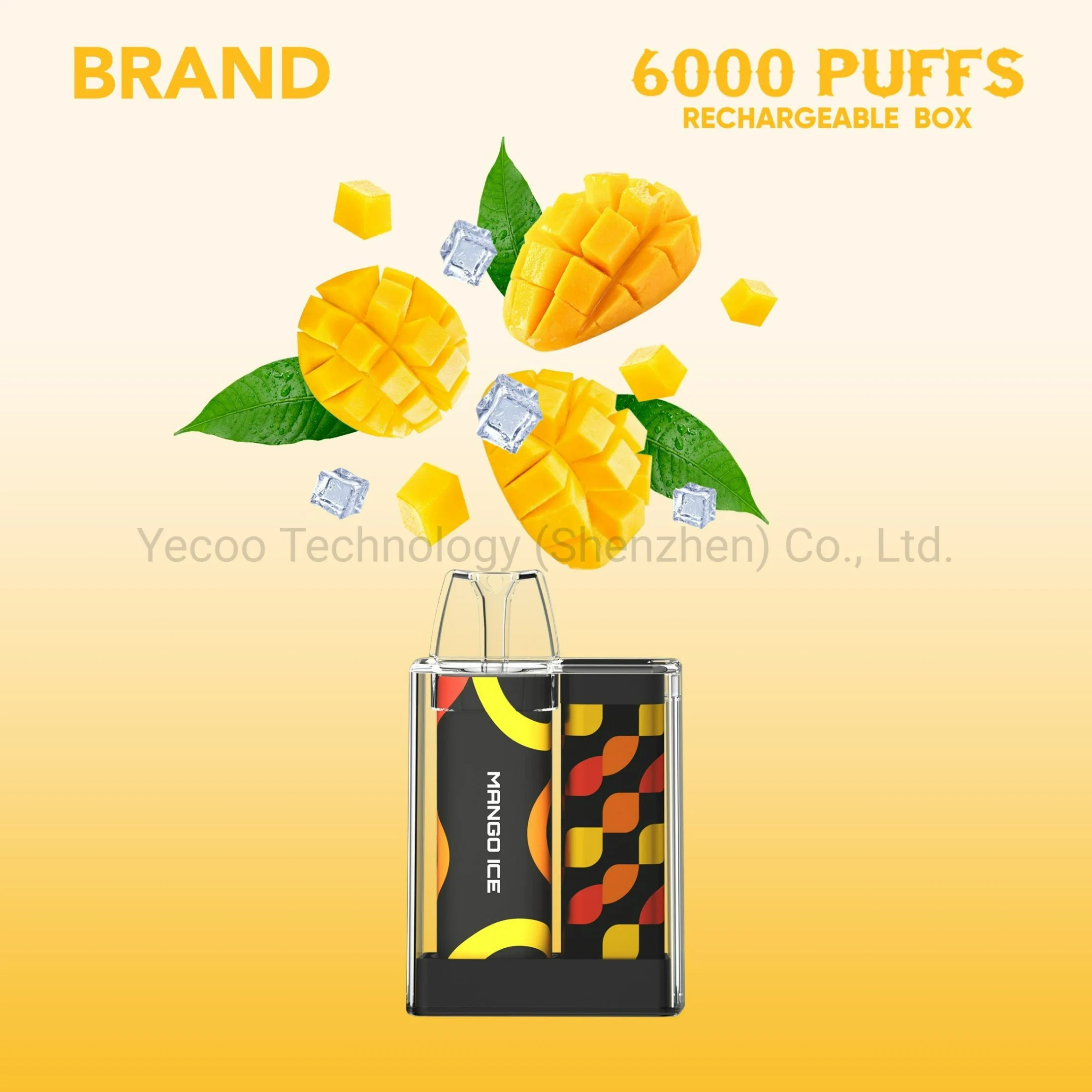 Commerce de gros 6000 bouffées Vape usine OEM Boîte rechargeable de marque privée Mesh Vape stylo jetable bobine d'e-cigarette Yecoo Chine RoHS ce gros