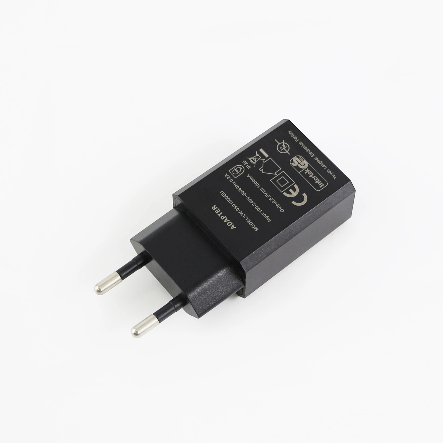 Plug in Multiple Certifications EU USB 5V 1A DC Power Charger