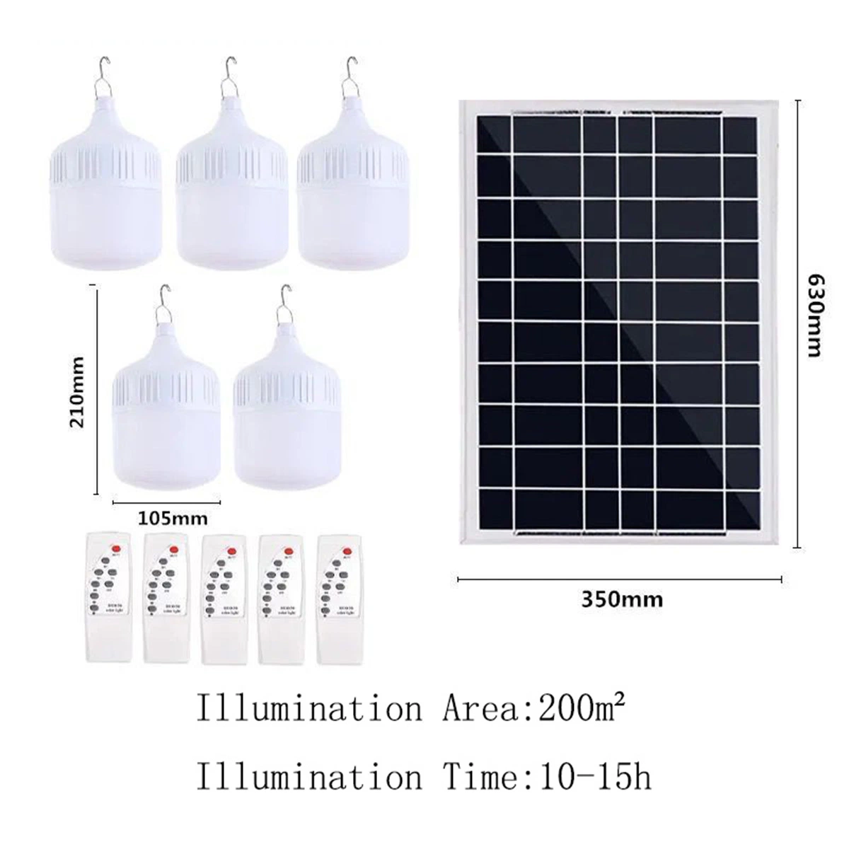 Juego de 4 bombillas LED solares sistema de energía solar de casa Con cargador de teléfono móvil