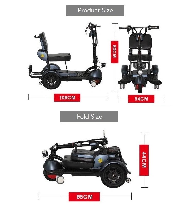 KSM-903 2023 Neue Art 25km/H faltbar Erwachsene 3 Rad elektrisch Rollstuhl Scooter für ältere Person deaktiviert Elektroroller