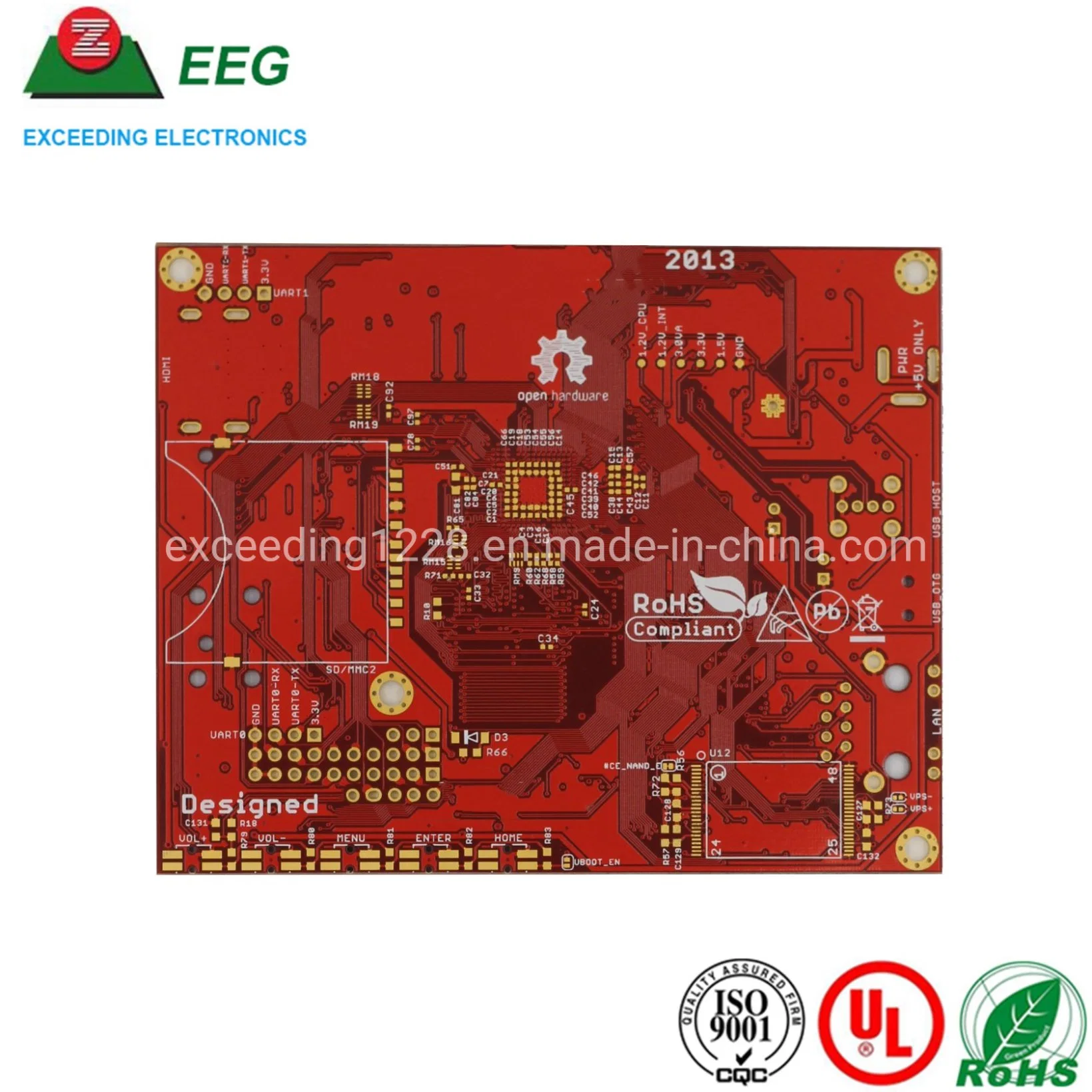 8 capas placa madre PCB Fabricante con alta calidad rojo Máscara de soldadura