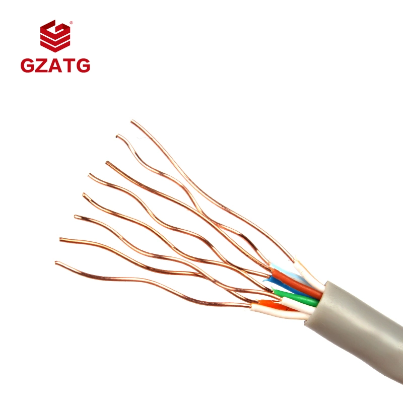 Factory Cat7 CAT6 Cat5 doppelt geschirmt schwer entflammbar Twisted Pair Kupfer Core 10 Gigabit-Netzwerkkabel
