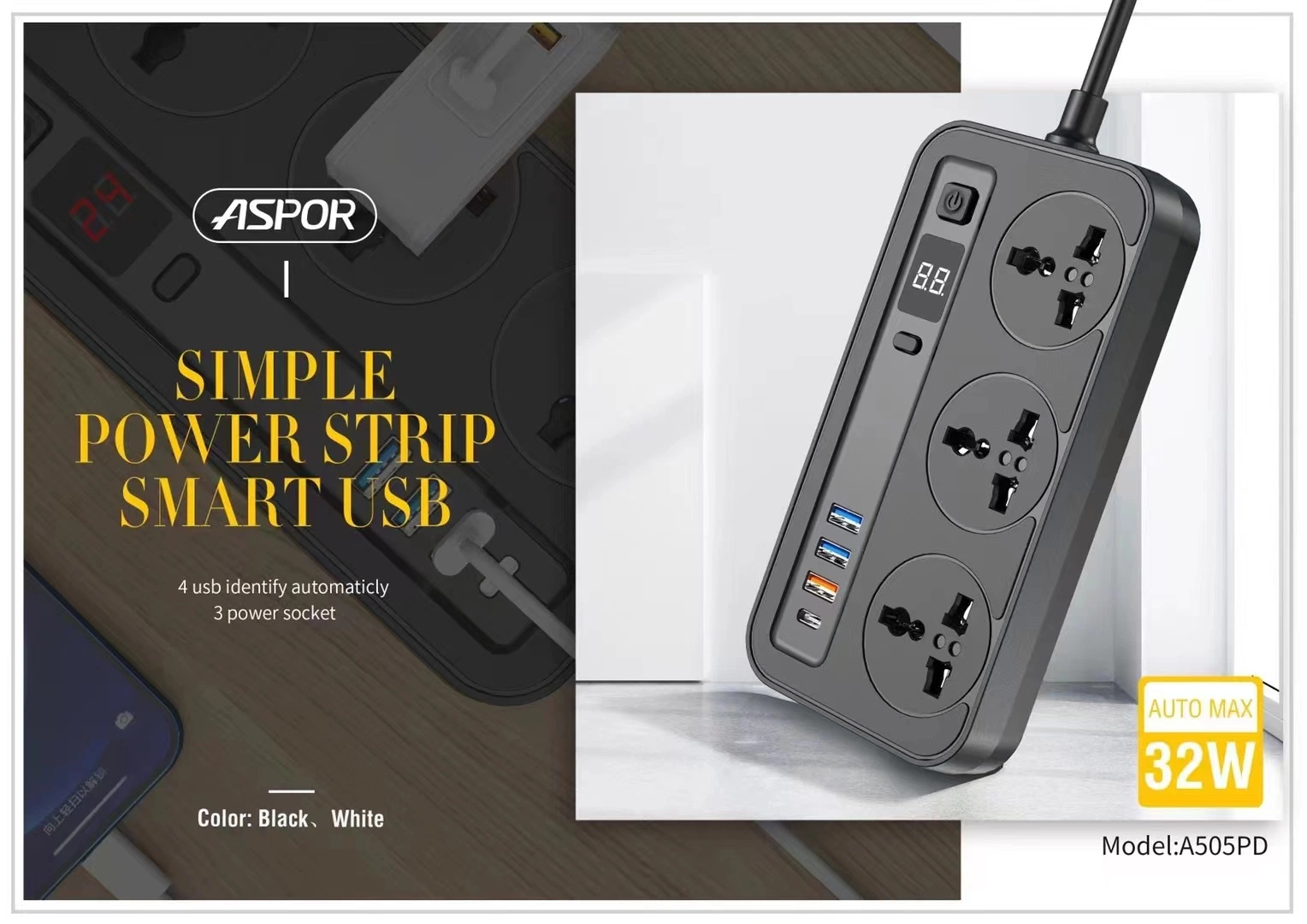 Factory Price Setting Digital Timing Cut off Power Iq Power Socket with Power Cord 200 Cm Plus Us/UK/EU Connector for Aspor in China