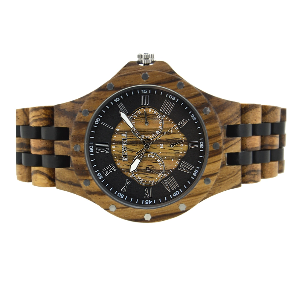 Wood Watch Factory Bewell Luxury Watches Men Wrist Custom Logo Wooden Wristwatches Relogio Masculino