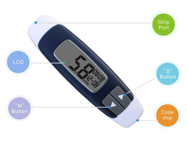 Medidor de glucosa en sangre Diabetes Monitor de glucosa en sangre Medidor de azúcar en la tiras+Lancet