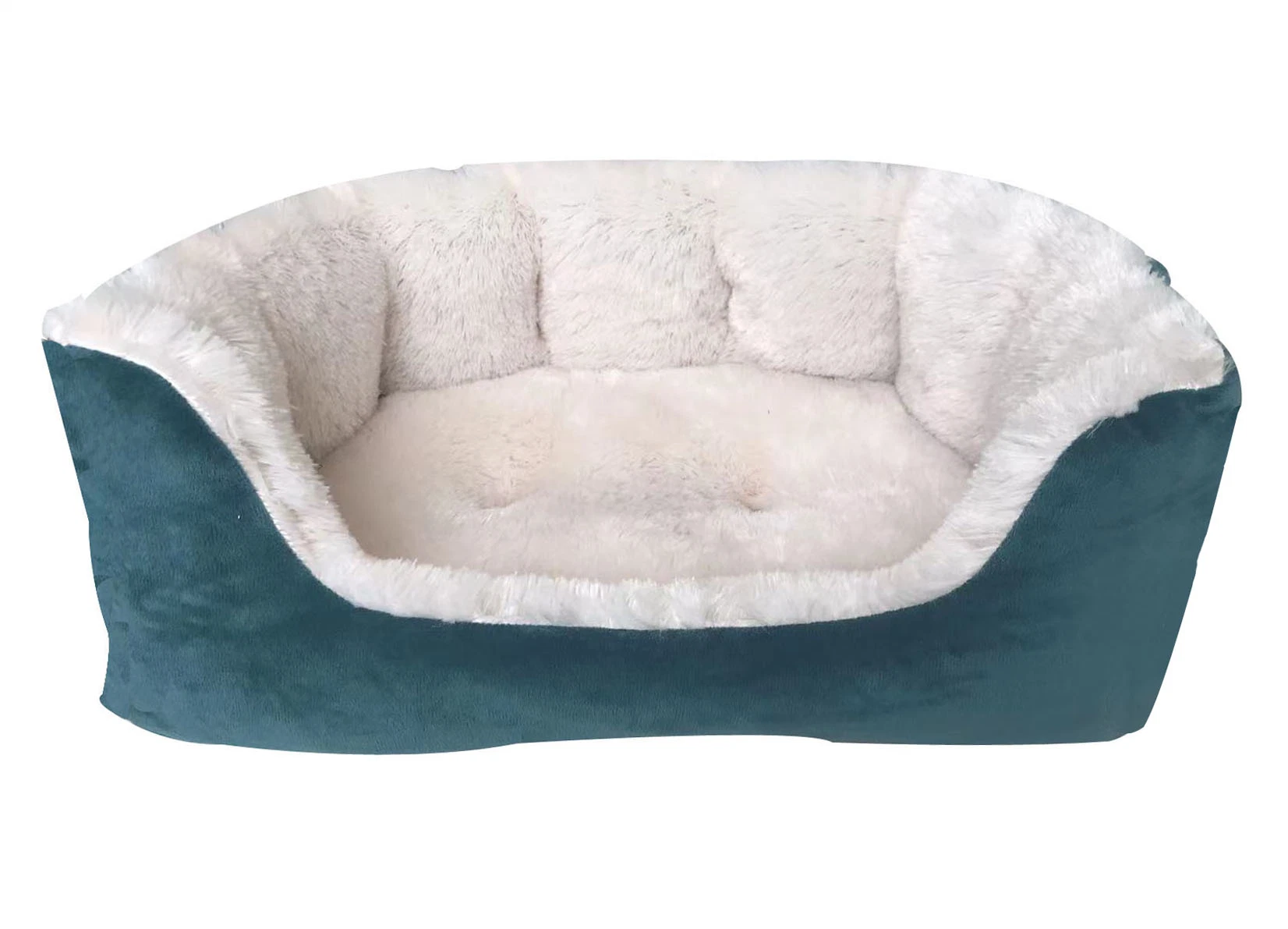 سترة ناعمة خضراء من قماش Fleece Offwhite Needle Fur Pet Bed