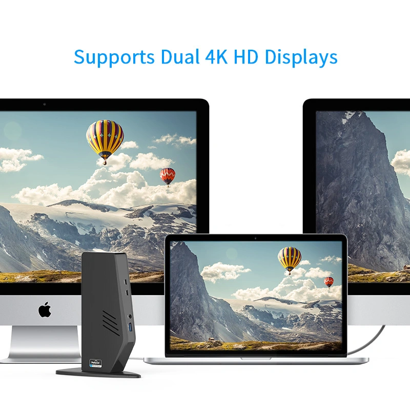 USB-C Dual 4K Ultra HD Multiple-Display Estación de acoplamiento universal con la entrega de potencia