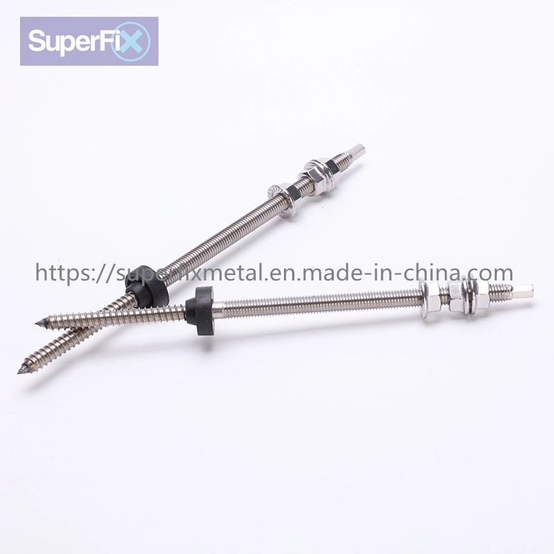 Double Thread Stick Stainless Steel Screw Solar PV Trapezoidal Sheet Metal Roof-Fixture