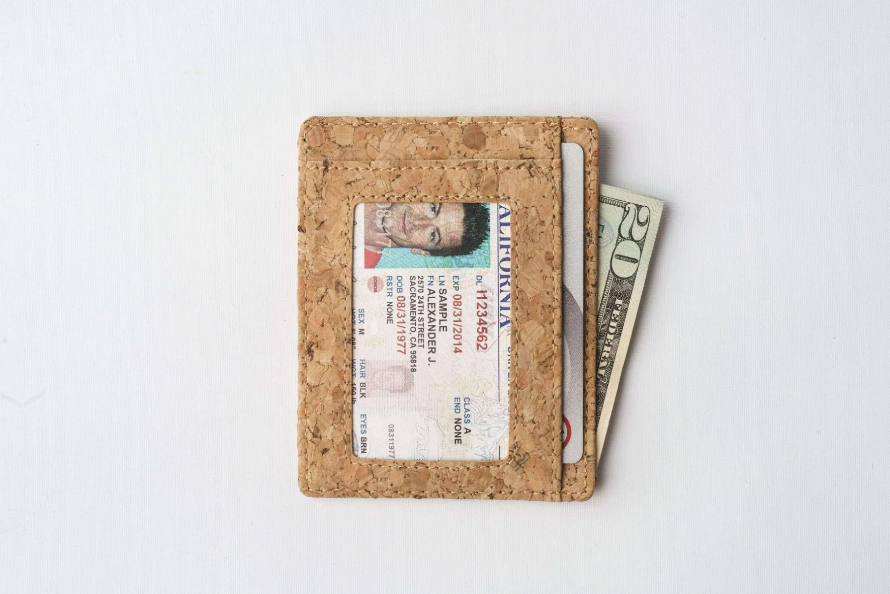 محفظة Cork Bags مخصصة صديقة للبيئة شعار RFID حجب بطاقة Slim من الرجال حاملي محفظة الفلين