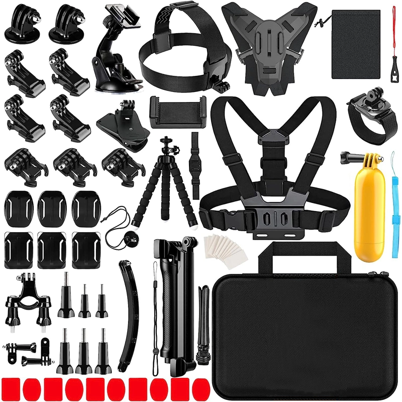 Gopro 12/11/10/9 Accessories 63 in 1 Set Riding Headband Chest Strap Handheld Bracket Fixed Set