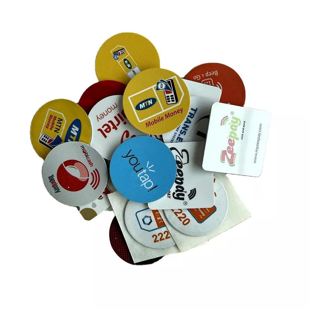 Custom NFC PVC Anti métal NFC Tag autocollant 215 Coin avec époxy