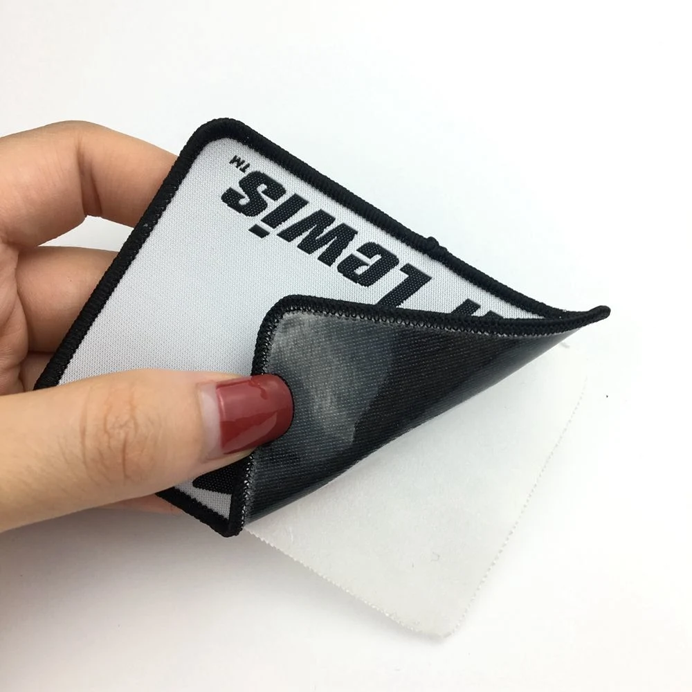 Custom Logo Printed Heat Seal Hat Damask Woven Label Patches