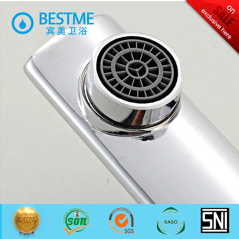 Round Chrome Plated Water Saving Basin Sink Faucet Brass Mixer (Bm-B10101)