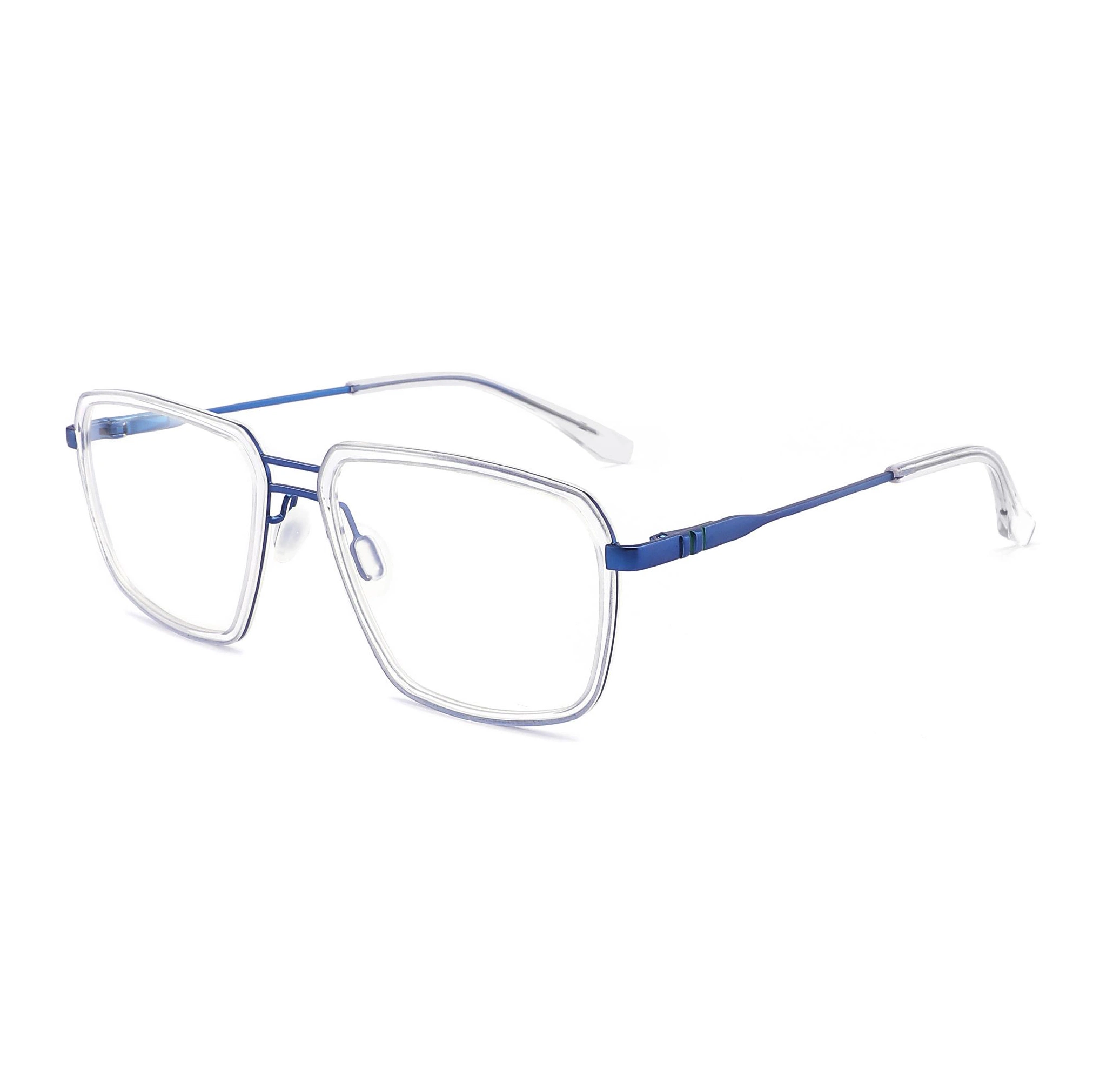 New Fashion Design Acetate with Metal Square Double Bridge for Men High quality/High cost performance Optical Frames