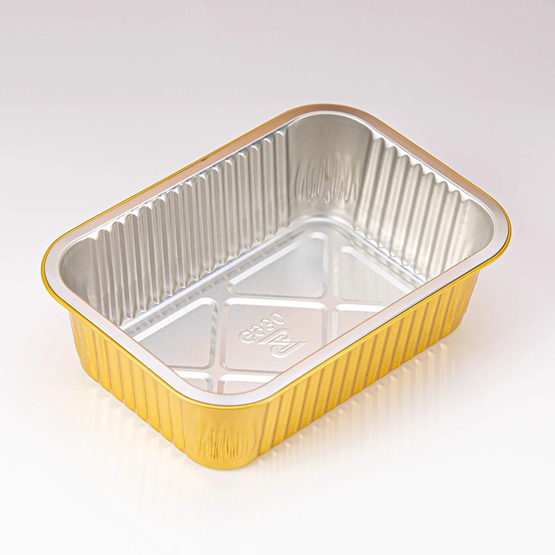 Disposable Aluminum Foil Pans Baking Disposable Food Aluminum Foil Tray with Plastic Lid Takeaway Foil Containers