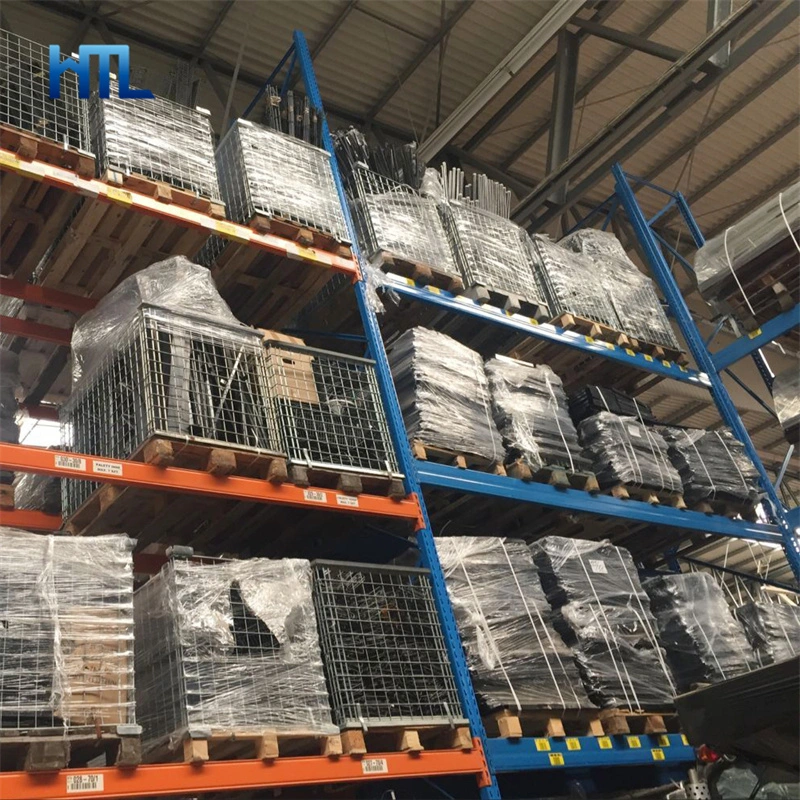 China Proveedor Industrial de galvanizado plegable apilable de paletas de la jaula de malla metálica