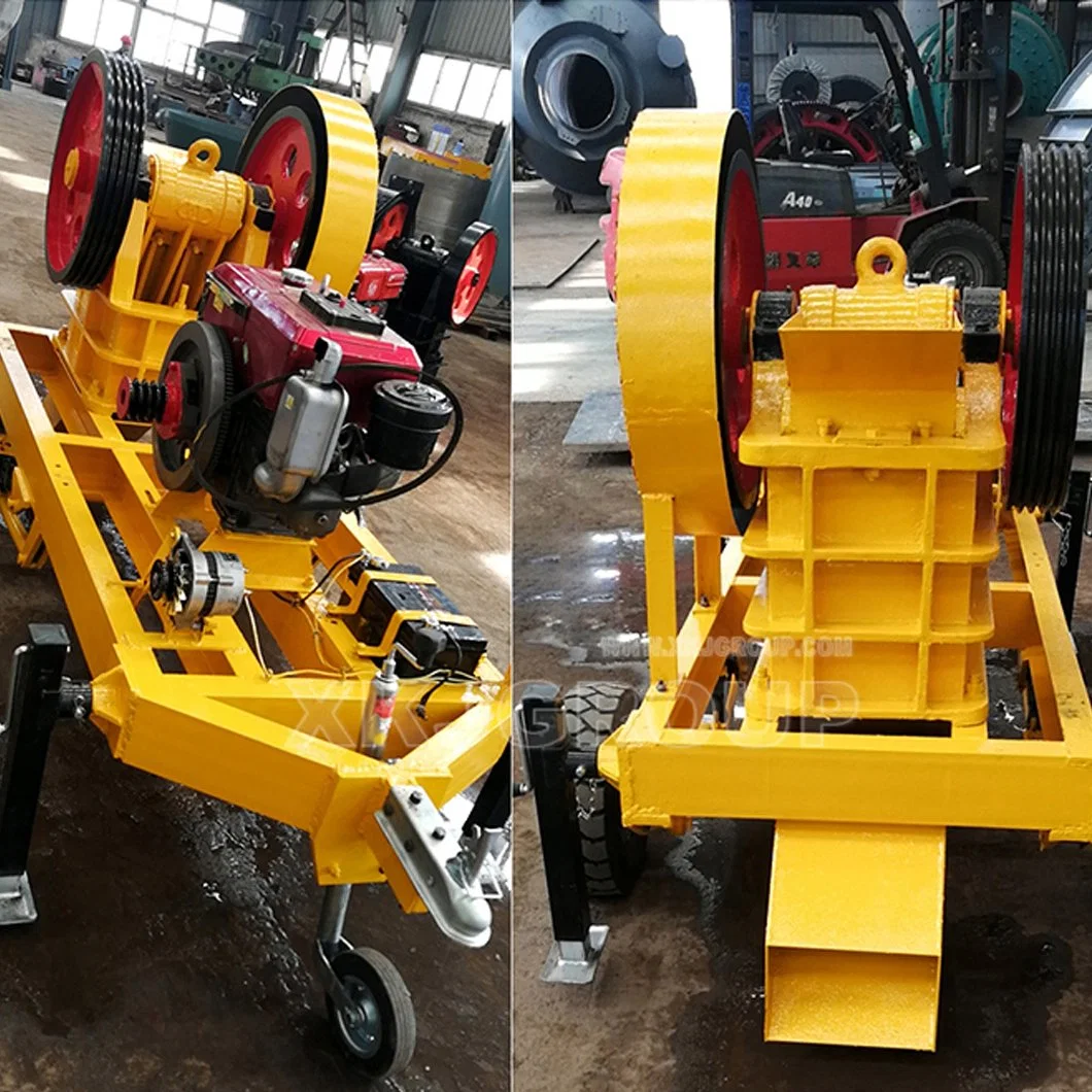 1-5tph Mini Diesel Mobile Machine de concassage de roche/ Petit concasseur à mâchoires en pierre portable Prix PE 150X250 à vendre