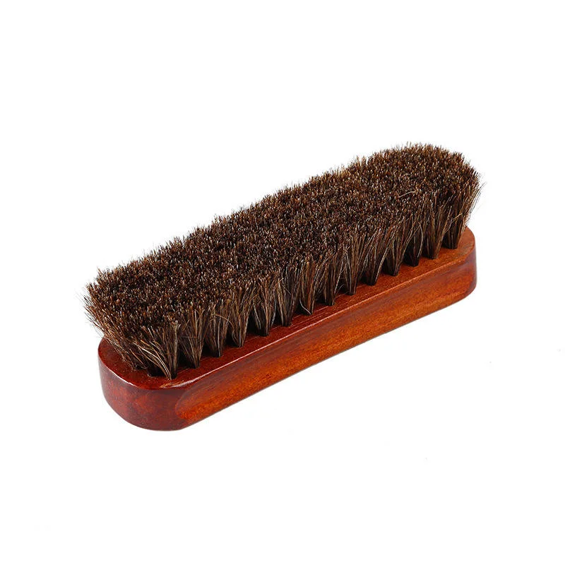 Horse Hair Brush Wooden Can Be Customized Quick Wipes Shoe Polish with Horse Hair Lotus Red Shoe Brus